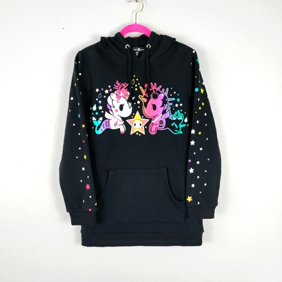 Dolls Kill Tops - Dolls Kill X Tokidoki Hoodie Black Starfish Wishes Oversized